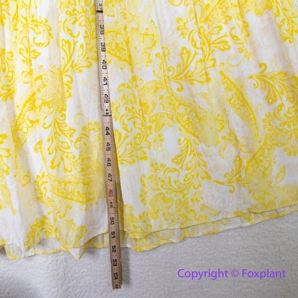 New! Chico's Tiered Paisley Maxi Dress yellow, Chico size 0, US size S/4 - Picture 8 of 16